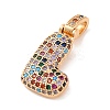 Brass Micro Pave Cubic Zirconia Pendants KK-C076-29L-G02-2