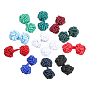 CHGCRAFT 22Pcs 11 Colors Solid Color Rubber Knot Cufflinks Fabric BUTT-CA0001-13-1