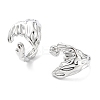 Brass Open Cuff Rings for Women RJEW-D016-03P-1