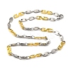 201 Stainless Steel Oval Links Chain Necklace NJEW-F22-39S-GP-1