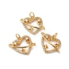 Rack Plating Brass Micro Pave Clear Cubic Zirconia Pendsnts KK-D074-26G-2