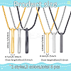 6Pcs 6 Style Stainless Steel Rectangle & Twist Pendant Necklaces Set with Zinc Alloy Chains NJEW-AN0001-84-2