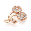 Brass Micro Pave Cubic Zirconia Charms KK-T076-05KCG-2