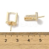 Brass Micro Pave Clear Cubic Zirconia Stud Earring Findings KK-U013-06G-3