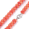 Sea Bamboo Coral(Imitation Coral) Beaded Necklaces NJEW-S414-46A-2