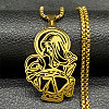 201 Stainless Steel Pendant Necklaces NJEW-K283-09G-1