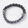Natural Lava Rock Beads Stretch Bracelets BJEW-E326-04-1
