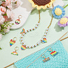 8Pcs 8 Style Pride Rainbow Alloy Enamel Pendant Stitch Markers HJEW-NB00030-4
