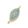 Brass Micro Pave Sky Blue and Clear Cubic Zirconia Connector Charms KK-H529-05A-G-2
