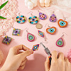DIY Diamond Acrylic Evil Eye Theme Earrings Kit DIY-TA0005-71-7
