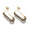 Brass Micro Pave Cubic Zirconia Stud Earrings EJEW-S208-102D-NF-1
