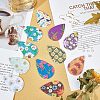 DIY 11Pairs Flower Pattern PU Leather Earring Making Kits DIY-FH0002-40-5