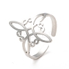 Non-Tarnish 304 Stainless Steel Sailor's Knot Open Cuff Ring RJEW-F128-01P-3