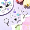 DIY Paw Print Alloy Enamel Pendants Keychain Making Kits DIY-YW0010-02-4