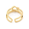 Star & Moon Brass Micro Pave Clear Cubic Zirconia Open Cuff Rings RJEW-G309-31G-3