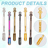 18Pcs 6 Colors Zinc Alloy Snuff Spoon AJEW-NB0006-13-5