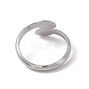 Non-Tarnish 304 Stainless Steel Double Snake Open Cuff Ring for Women RJEW-C045-14P-3