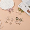 4 Pairs 4 Color Shell Pearl Flower Wind Chime Dangle Earrings EJEW-TA00210-2