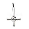 304 Stainless Steel Saint Peter's Cross Pendants STAS-R171-06P-1