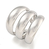 Non-Tarnish 304 Stainless Steel Three Layers Wide Open Cuff Ring for Women RJEW-A043-22P-1