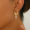 Elegant Butterfly Brass Pave Clear Cubic Zirconia Dangle Stud Earrings UU2168-4