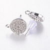 Brass Micro Pave Cubic Zirconia Stud Earring Findings ZIRC-E132-13A-P-2