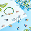 8Pcs 4 Colors Alloy Crystal Glass Rhinestone Lobster Claw Clasps with 40Pcs 4 Colors Iron Open Jump Rings ALRI-PH0001-25-2