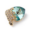 Real 18K Gold Plated Rack Plating Brass Micro Pave Clear Cubic Zirconia Pendants KK-C015-06G-12-2