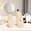 2 Sizes Wooden Oval Leaf Detachable Bracelet Display Stands BDIS-WH0003-22-5