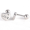 Tarnish Resistant 201 Stainless Steel Barbell Cartilage Earrings EJEW-R147-28-4
