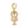 Brass Micro Pave Clear Cubic Zirconia Sea Animal European Dangle Charms LS-KK-B159-04G-02-1