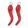 Rack Plating Alloy Enamel Pendants PALLOY-R451-O7P-03-1