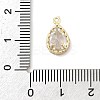 Brass Micro Pave Clear Cubic Zirconia Charms KK-B130-01G-02-3