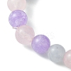 8mm Round Natural Aquamarine & Rose Quartz & Amethyst Beaded Stretch Bracelets X-BJEW-TA00502-4