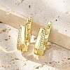 U-Shaped Brass Micro Pave Clear Cubic Zirconia Hoop Earrings EJEW-D311-024G-1