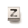Letter Style 304 Stainless Steel Square Slide Charms STAS-L132-18Z-1