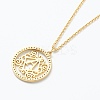 Brass Micro Pave Clear Cubic Zirconia Pendant Necklaces NJEW-J059-01A-3