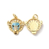 Rack Plating Brass Micro Pave Cubic Zirconia Pendants KK-D074-16G-1