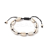 Natural Shell & Synthetic Turquoise Braided Bead Bracelet for Women BJEW-JB09245-03-1