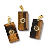 Natural Tiger Eye Pendants G-A298-01G-07-1
