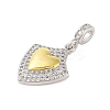 Rack Plating Brass Micro Pave Clear Cubic Zirconia Pendants KK-S380-37C-P-2