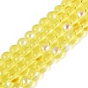 Transparent Electroplate Glass Beads Strands LS-EGLA-Q132-6MM-01A-01-1