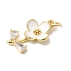 Brass Pave Clear Cubic Zirconia Pendants KK-G554-05G-04-2