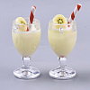Imitation Juice Goblet Pendants(Straw Shape Color Random Delivery) CRES-S359-17-2