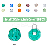 DICOSMETIC 1800Pcs 12 Colors Transparent Glass Beads Strands EGLA-DC0001-02-2