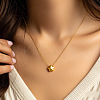 304 Stainless Steel Star Pendant Round Snake Chain Necklaces for Women WG91E03-01-2
