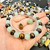 Natural Tiger Eye & Glass Round Beaded Bracelets FS-WG07496-01-4