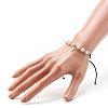 Strip Resin Round Beads Adjustable Cord Bracelet for Girl Women BJEW-JB06754-4