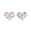 Brass Pave Cubic Zirconia Connector Charms KK-L208-04P-03-1