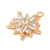 Brass Micro Pave Clear Cubic Zirconia Pendants KK-M294-07G-02-2